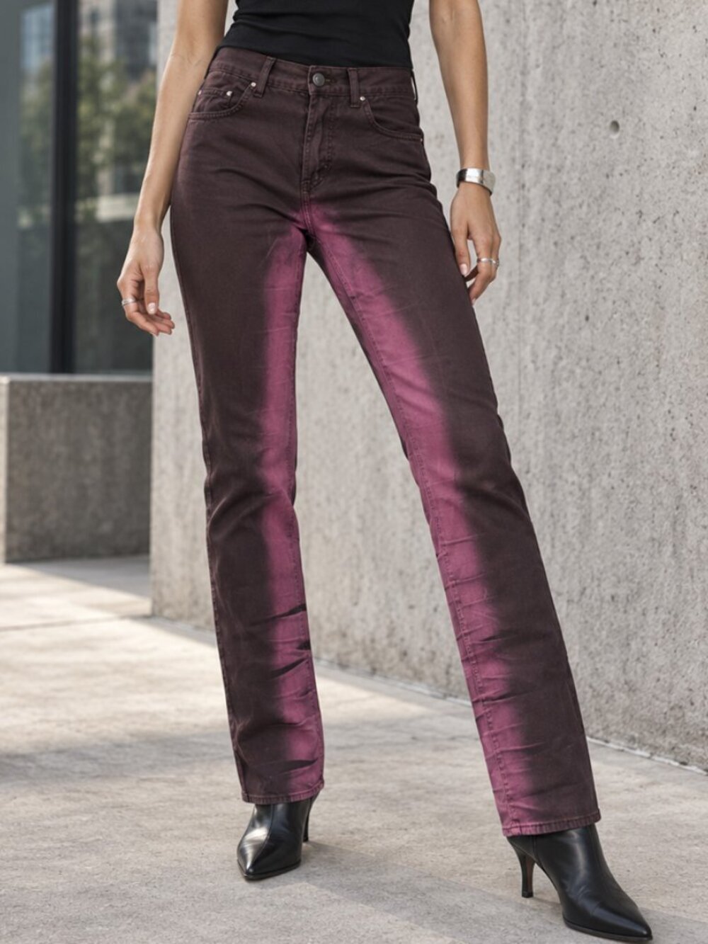Vintage Just Cavalli Purple Pink Tie Dye Jeans Made in Italy Size 30